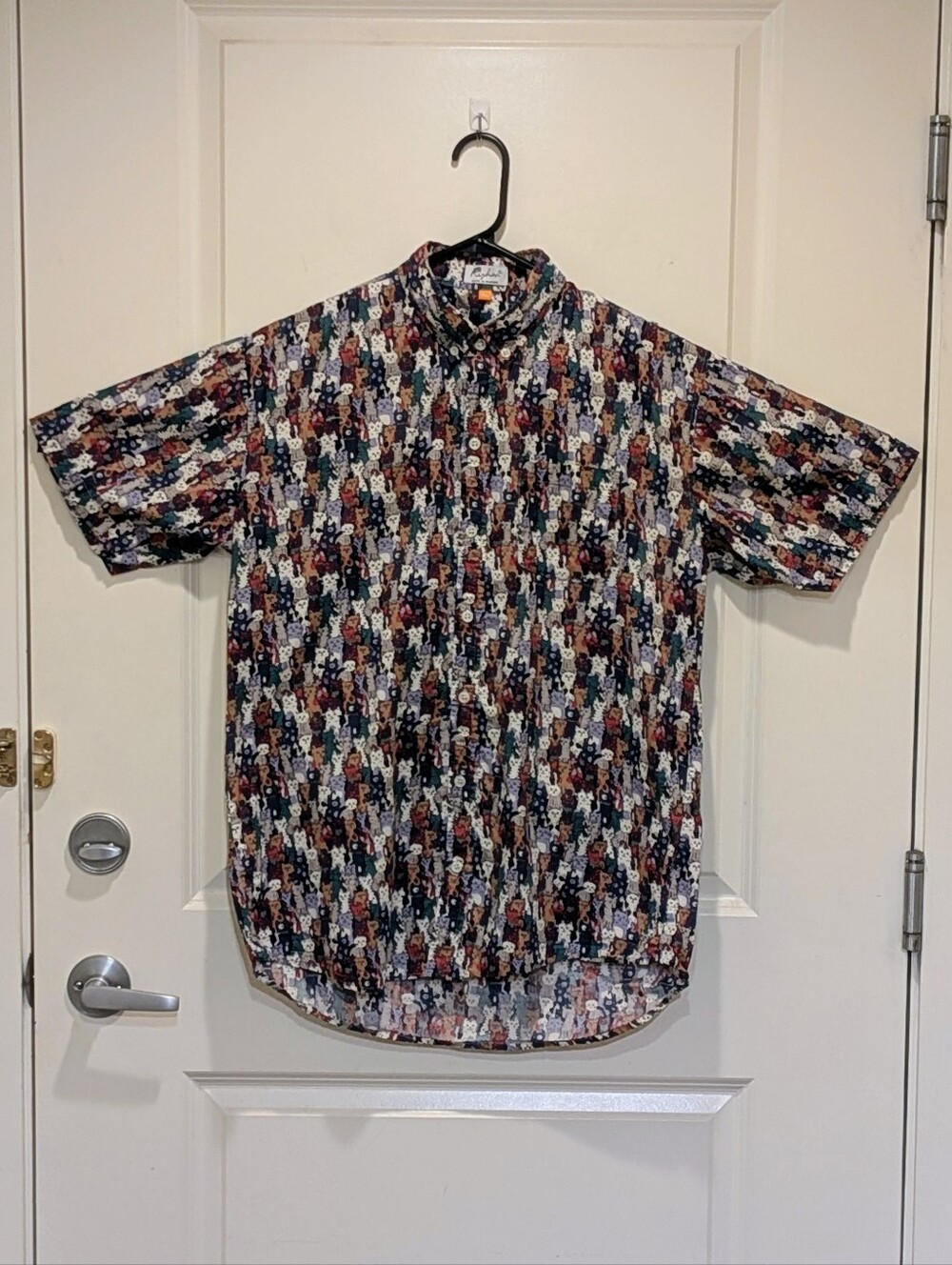 EUC 90s Rishon XL Cat Allover Print Classic Button Down Novelty Shirt